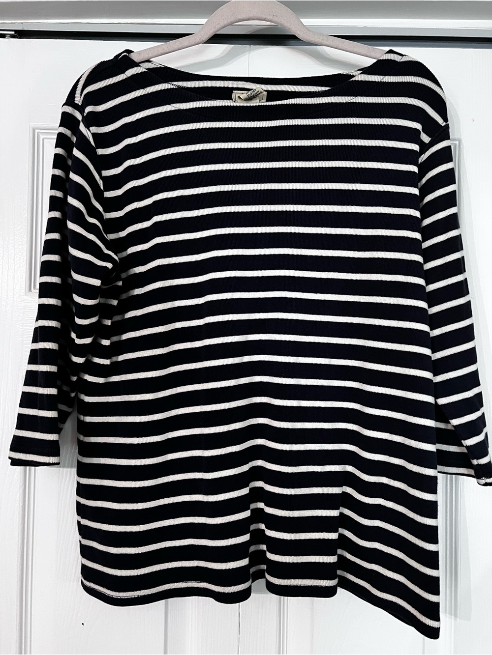 L.L. Bean Heritage Mariner Top Navy and Cream Stripe